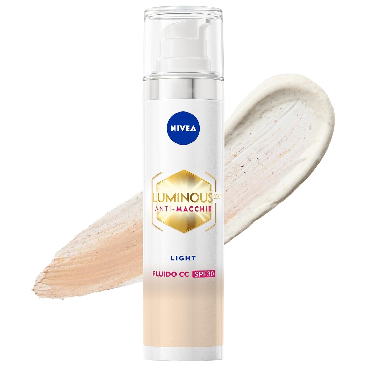 NIVEA Luminous630 Fluido CC Anti-Macchie 3-in-1 SPF 30 – Tonalità 02 Medium 40ml – Uniformante con Tecnologia LUMINOUS630® Brevettata