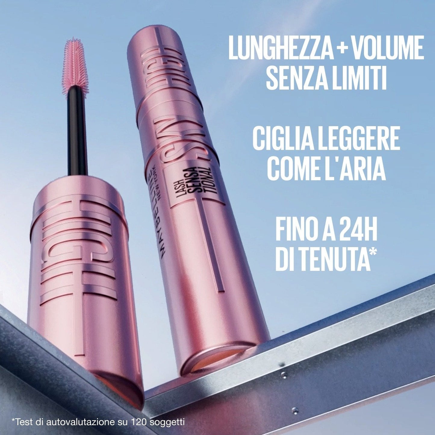 Maybelline New York Lash Sensational Sky High Mascara Allungante e Volumizzante 01 Very Black 7,2ml – Mascara Nero Intenso Effetto Ventaglio con Estratto di Bamboo