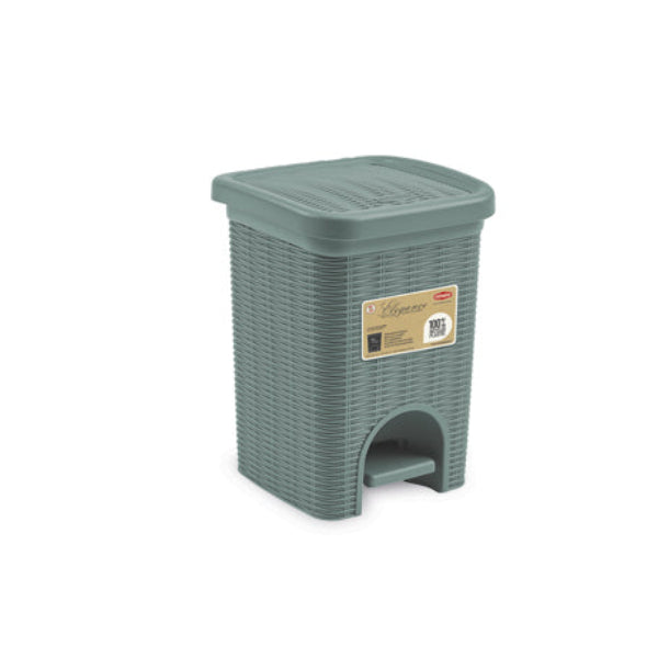 Stefanplast Pattumiera Elegance 20 Litri con Pedale | Design Effetto Midollino con Secchiello Estraibile | Varie Colorazioni