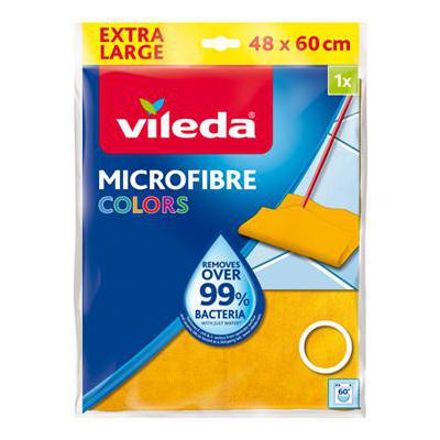 Vileda Panno Pavimenti Microfibre Colors XL | Tecnologia Split-Fiber | Rimuove 99% Batteri solo con Acqua | 48x60 cm | Testato 300+ Lavaggi | Originale