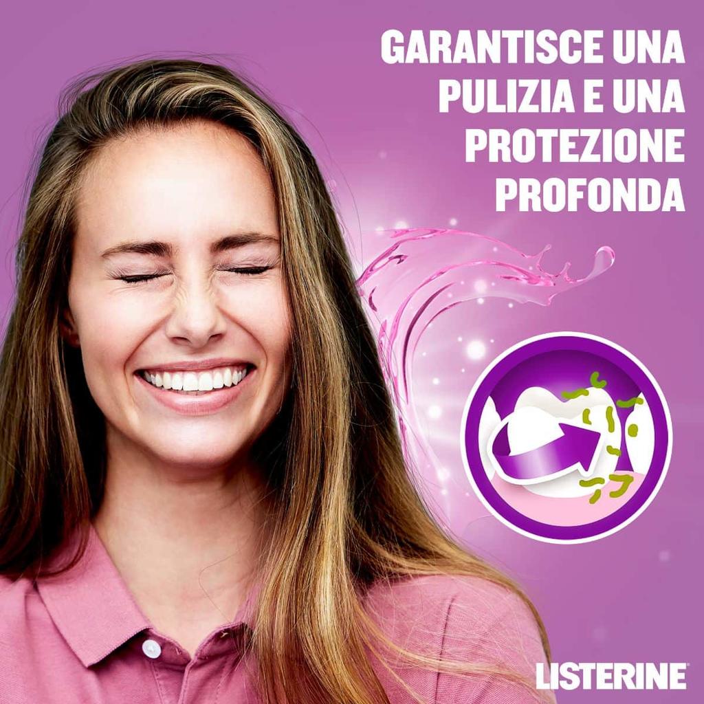 Listerine Total Care Gusto Delicato | 500 ml | Collutorio 6 in 1 Zero Alcol | Protezione Completa Anti-Carie e Anti-Placca | Menta Pura Senza Bruciore