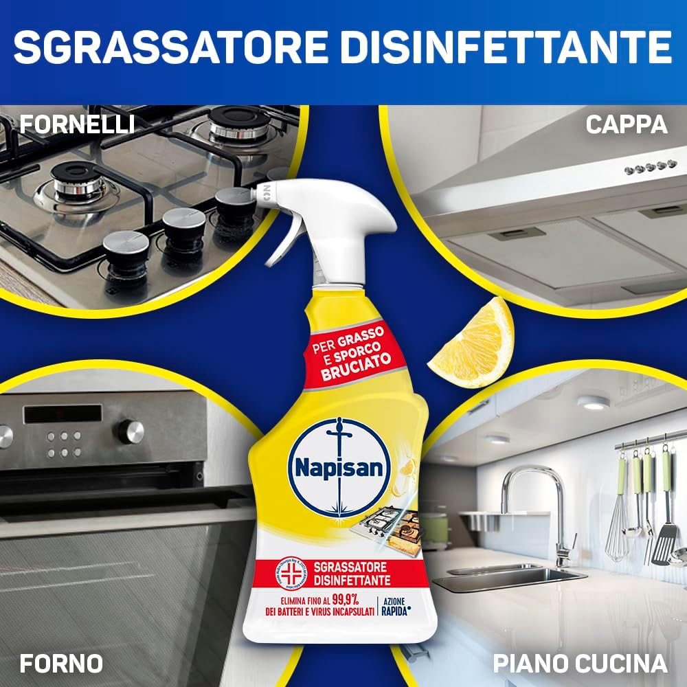Napisan Disinfettante Sgrassatore Limone 750ml – Presidio Medico Chirurgico Azione 2-in-1