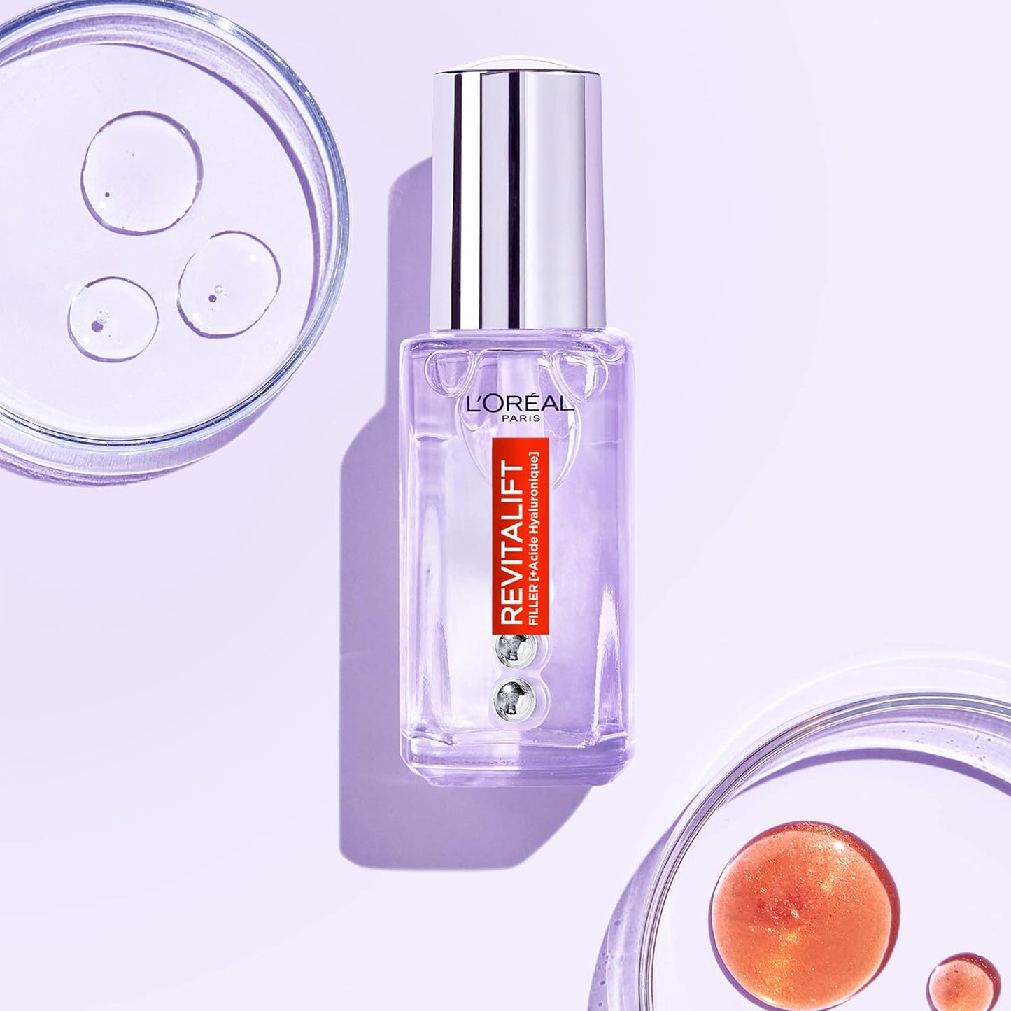 L'Oréal Revitalift Filler Siero Contorno Occhi 20ml | 2.5% Acido Ialuronico Puro + Caffeina | Triplo Roller | Anti-Rughe, Occhiaie, Borse