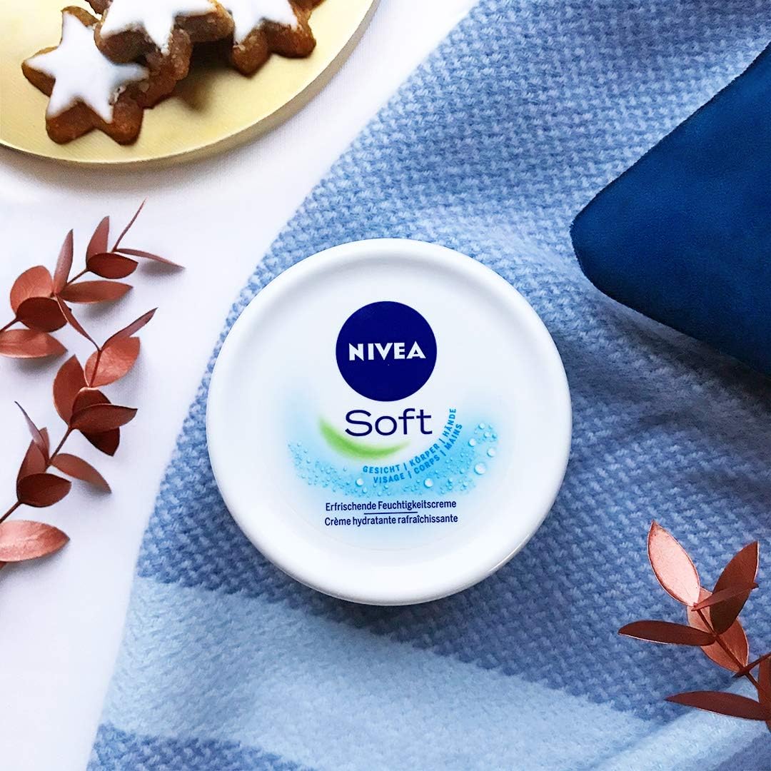 NIVEA Soft Crema Idratante Multiuso 200 ml | 48h Idratazione Intensa | Formula Vegana 98% Biodegradabile | Olio di Jojoba & Vitamina E