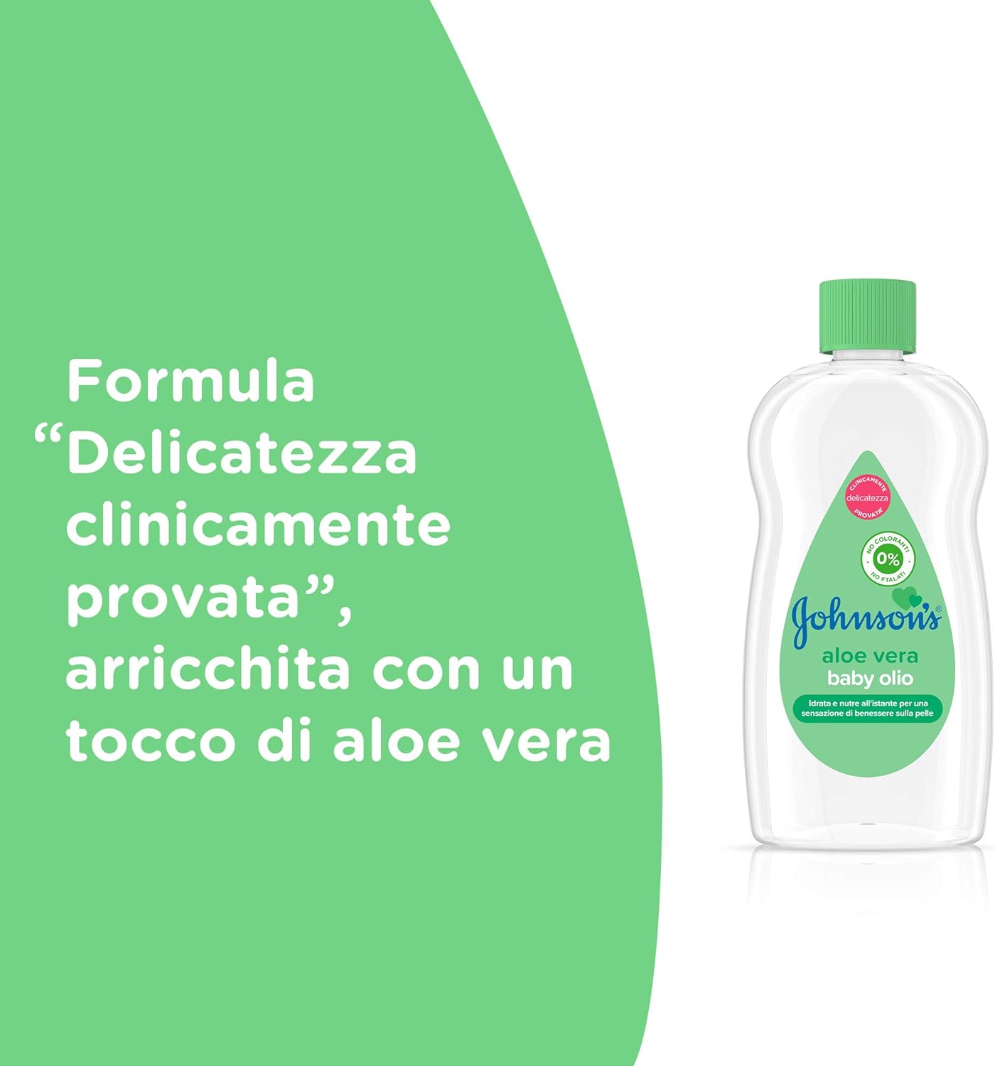 Johnson’s Baby Olio Idratante con Aloe Vera 500 ml – Protezione Delicata per Neonati e Bambini – Ipoallergenico, Senza Coloranti e Ftalati