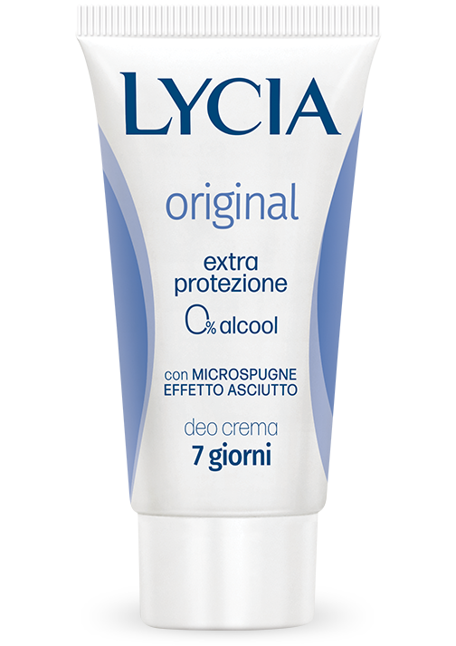Lycia Deo Crema Original 30ml | Protezione 7 Giorni | Con Microspugne Effetto Asciutto e Burro di Karité | 0% Alcool