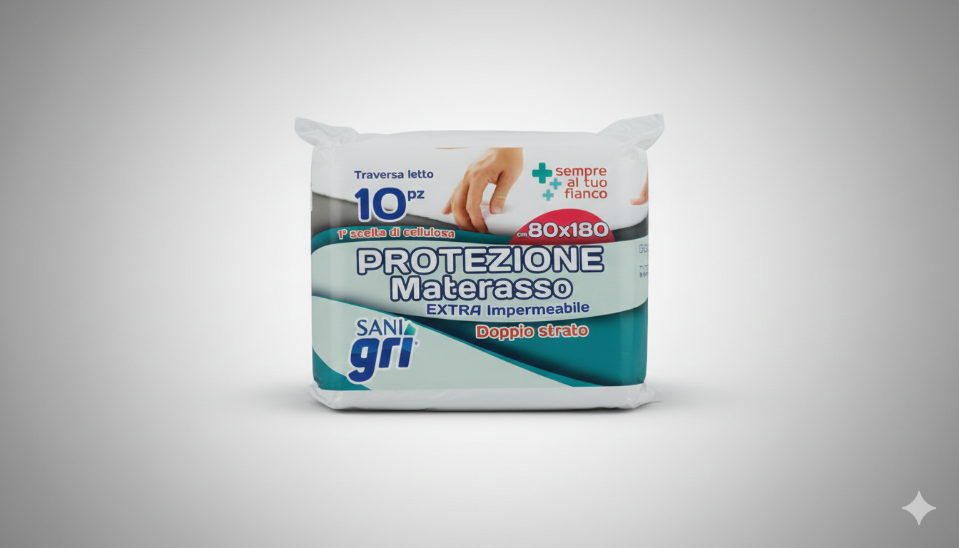 saniGRI Traversa Letto 80x180 cm | Protezione Materasso Extra Impermeabile Doppio Strato | Ideale per Incontinenza e Lungodegenza | Formato Grande Singolo