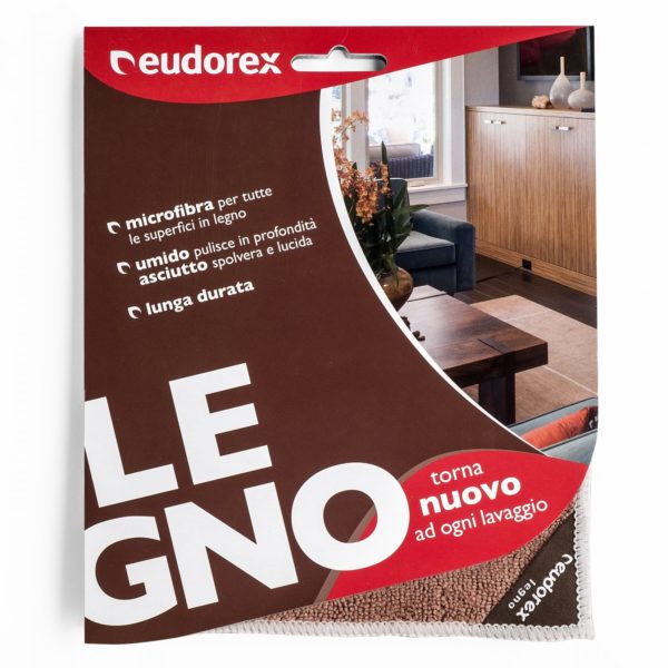 Eudorex Pannopell Legno Panno Microfibra Professionale – Pulisce e Lucida Mobili e Parquet – Antigraffio e Senza Aloni – Lavabile 90°C – Made in Italy