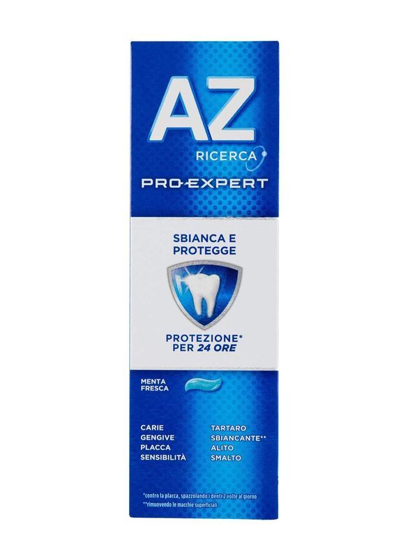 AZ Pro-Expert Sbianca & Protegge – 8 Benefici & Fluoruro Stannoso – Dentifricio Completo 75 ml