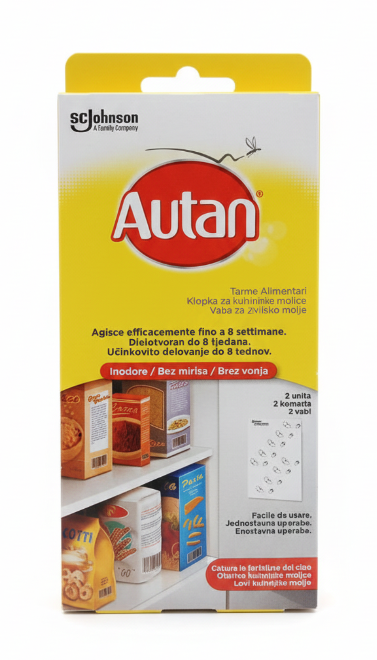 Autan Trappole Antitarme Alimentari | 2 Unità | Inodore e Senza Insetticidi | Protezione 8 Settimane | Monitoraggio Farfalline del Cibo