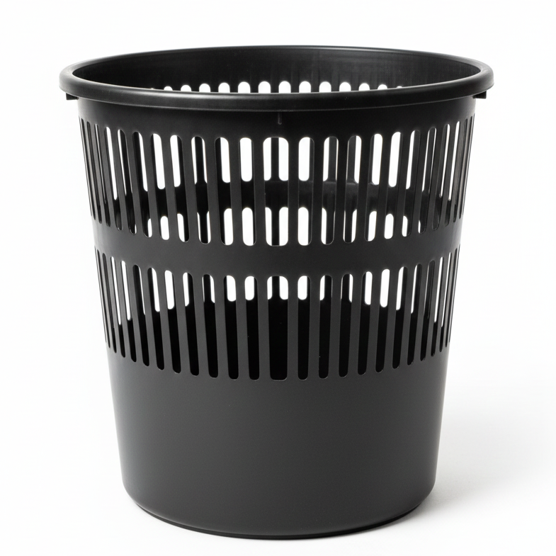 BAMA Cestino Gettacarte in Plastica Traforato – Cilindrico – Diametro 27,5 x H 28 cm – Per Ufficio, Scuola e Casa