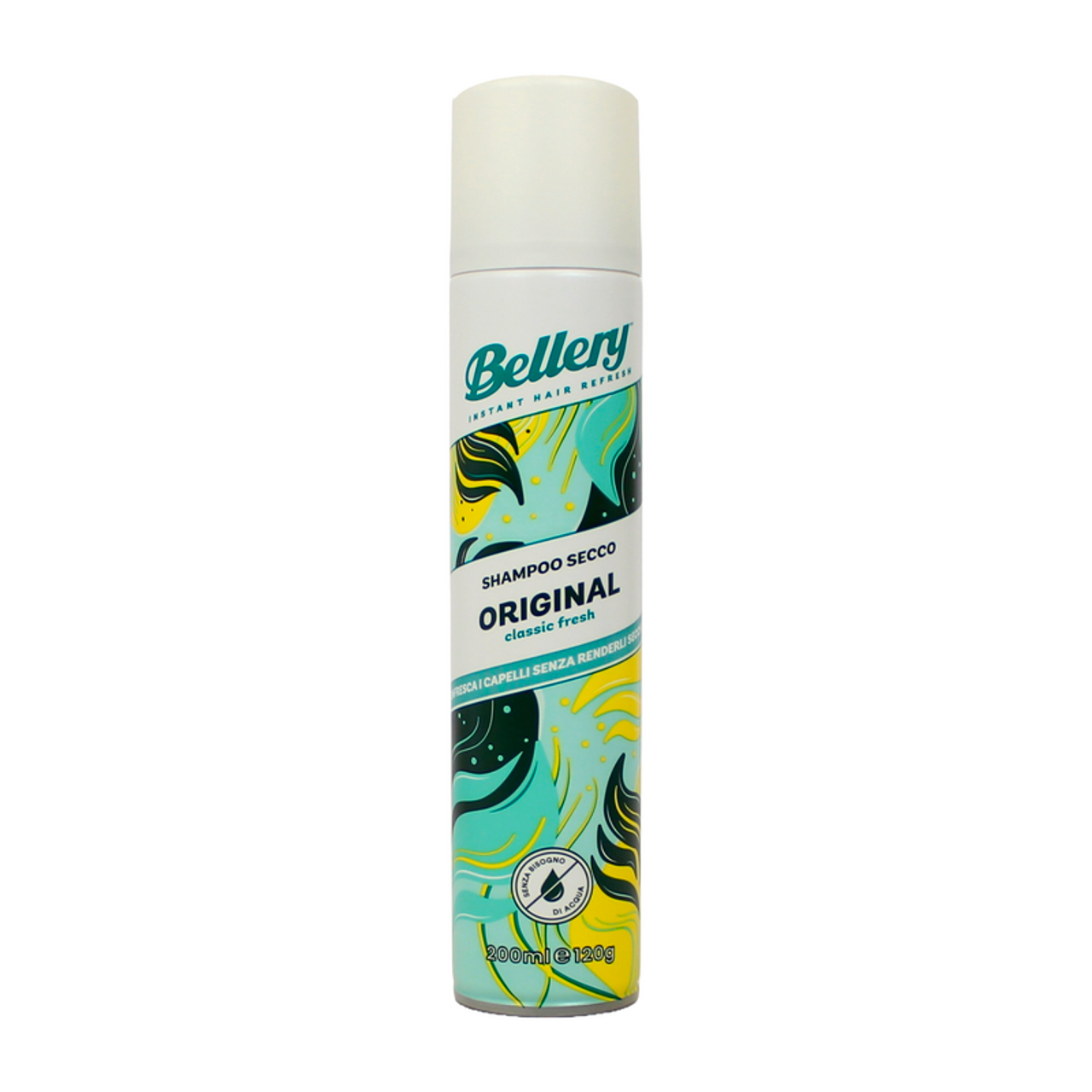 Bellery Shampoo Secco Original Classic Fresh – 200ml – Rinfrescante Anti-Sebo – Effetto Volumizzante e Corposità Istantanea
