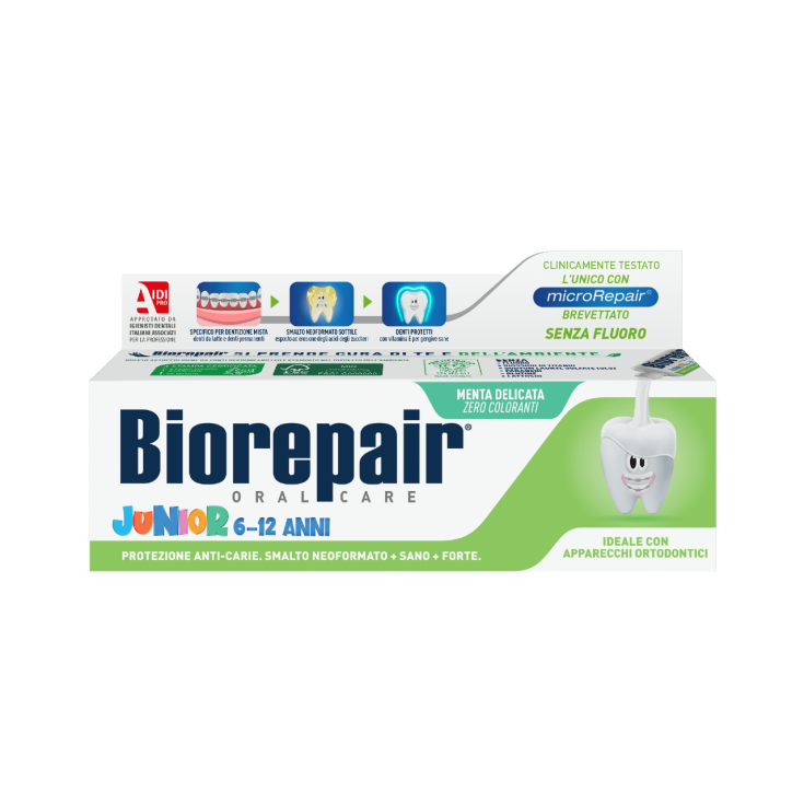 Biorepair Junior 6-12 Anni 75ml – Dentifricio con microRepair® – Protezione Carie e Apparecchi Ortodontici