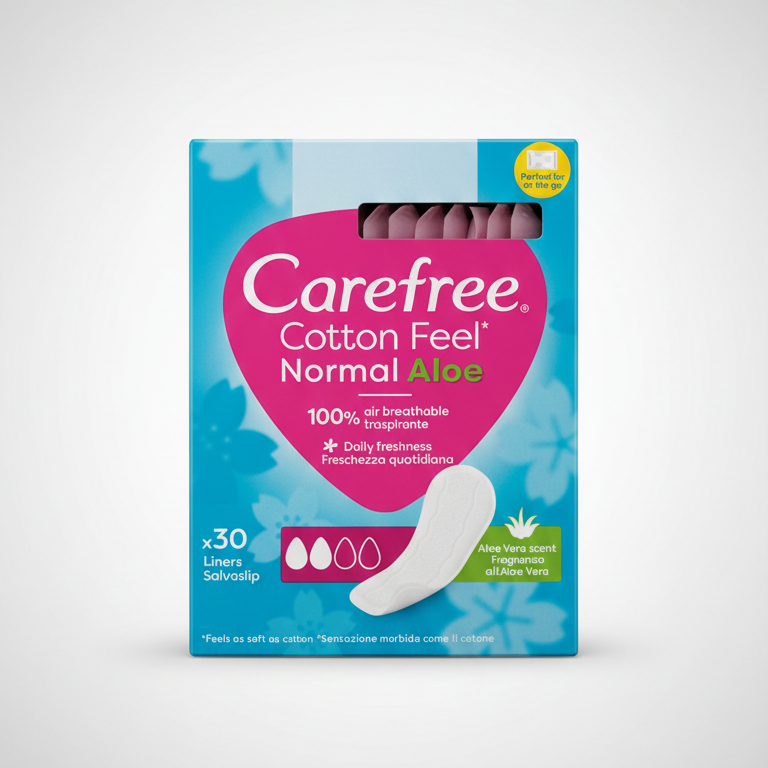 Carefree Aloe Salvaslip 30 Pezzi | Salvaslip Traspiranti con Estratto di Aloe Vera | In Bustine Singole per Massima Igiene | Rivestimento Soffice Dermatologicamente Testato