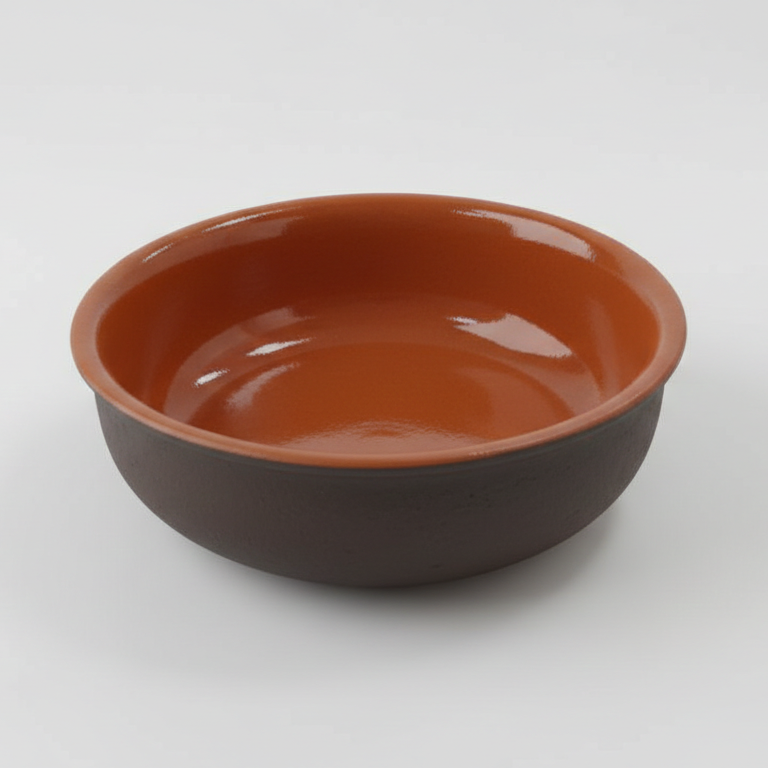 Colì Ciotola in Terracotta Modello Brunella Ø 14 cm | Fondina Monoporzione senza manici per Zuppe, Legumi e Dessert | Tradizione Artigianale Salentina | Design Essenziale e Rustico