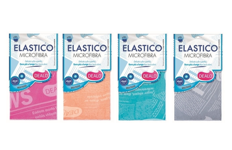 Dealo Panno Multiuso in Microfibra Elastica 40x40 cm – Tecnologia Elastic-Fiber Ultra Assorbente – Antistatico e Antialone