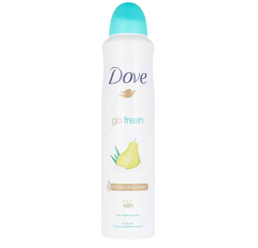Dove Advanced Care Go Fresh Deodorante Spray Maxi 250ml | Pera e Aloe Vera | Protezione 72H Antitraspirante | 0% Alcool e Triple Moisturising Technology