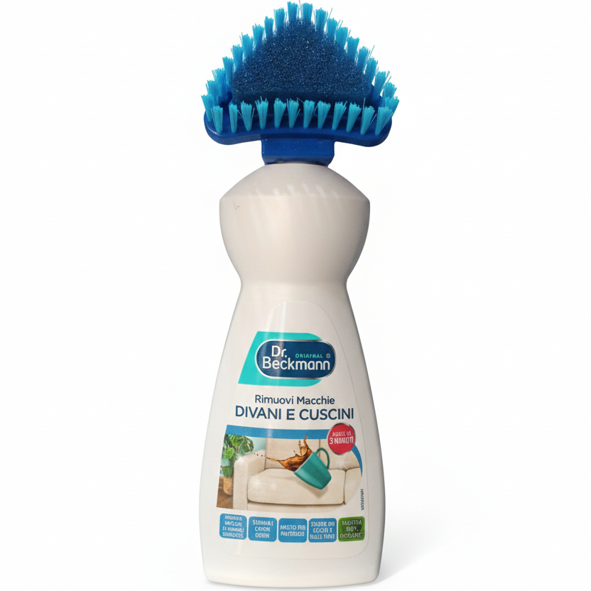 Dr. Beckmann | Rimuovi Macchie per Divani, Cuscini e Tappezzeria | Con Applicatore Soft Brush | Tecnologia Elimina Odori (Animali e Cibo) | Agisce in 3 Minuti | Flacone in Plastica Riciclata | 400ml