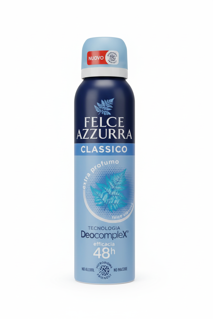 Felce Azzurra Classico Deodorante Spray 150ml | Antitraspirante 48h | Formula IdraTalc® Assorbente & Idratante | Zero Alcol