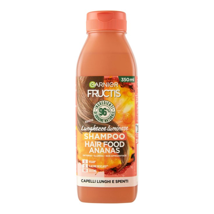 Garnier Fructis Hair Food Shampoo Ananas 350ml – Shampoo Illuminante per Capelli Spenti – 96% Origine Naturale