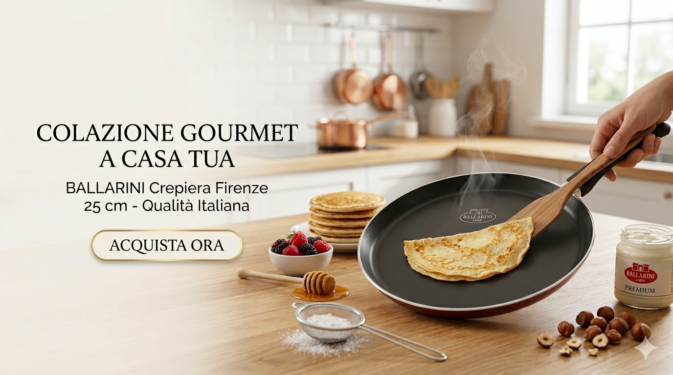 Ballarini Firenze Crepiera Antiaderente 25 cm – Padella per Crêpes e Pancake in Alluminio Made in Italy