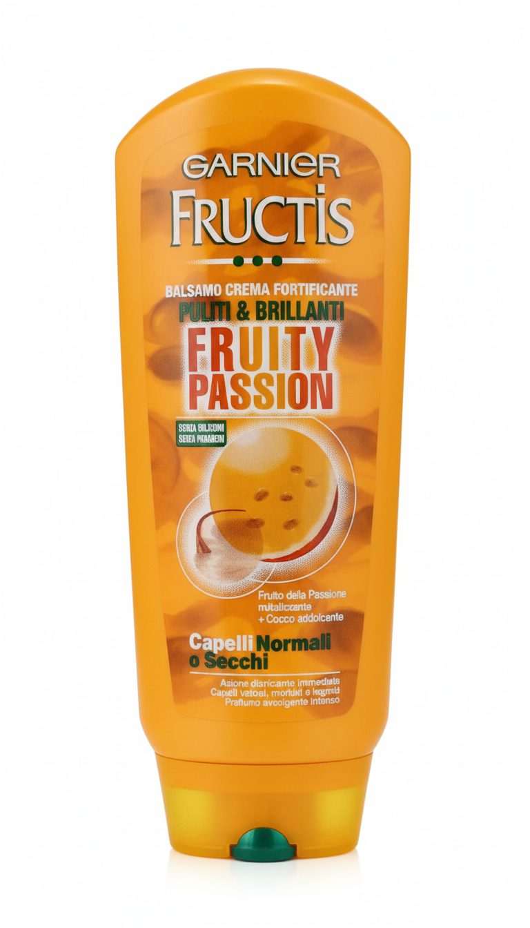 Garnier Fructis Balsamo Crema Fortificante Fruity Passion 200ml | Olio di Cocco & Frutto della Passione | Per Capelli Normali o Secchi | Senza Siliconi
