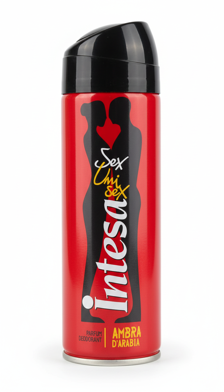 Intesa Sex Unisex Parfum Deodorant Ambra d’Arabia 125ml | Fragranza Sensuale Ambra e Sandalo | Protezione Duratura e Freschezza Orientale | Prodotto da Mirato S.p.A.