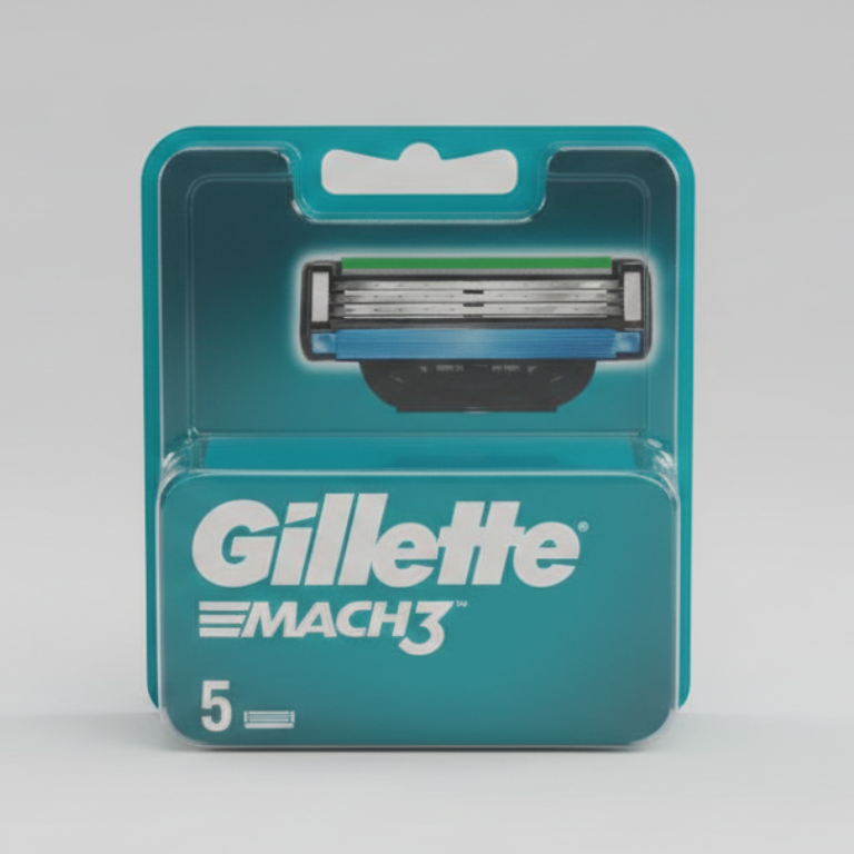 Gillette Mach3 Lame di Ricambio 5 Pezzi | 3 Lame più Resistenti dell'Acciaio per 15 Rasature Confortevoli | Striscia Lubrificante e Micro-Alette Protettive