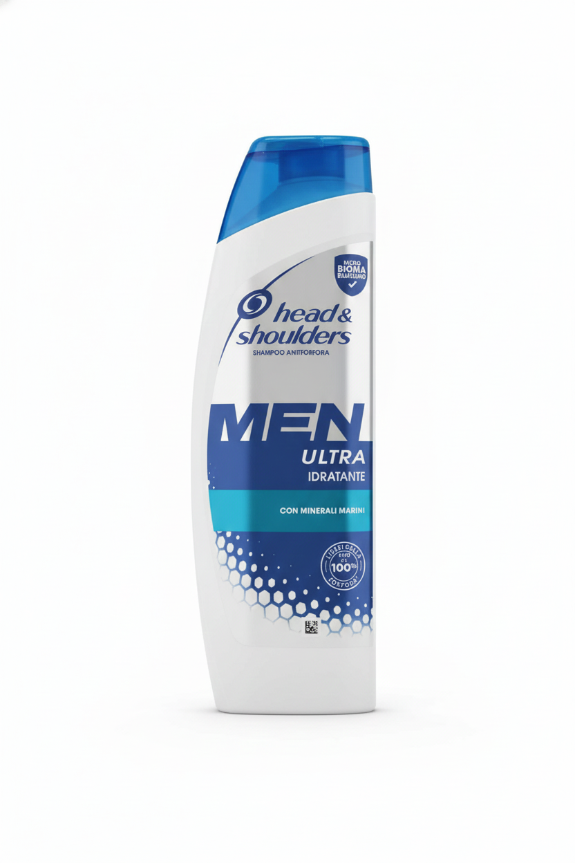 Head & Shoulders Men Ultra Idratante Shampoo Antiforfora | 225 ml | Con Minerali Marini | Formula Specifica per l'Uomo | Protezione Microbioma