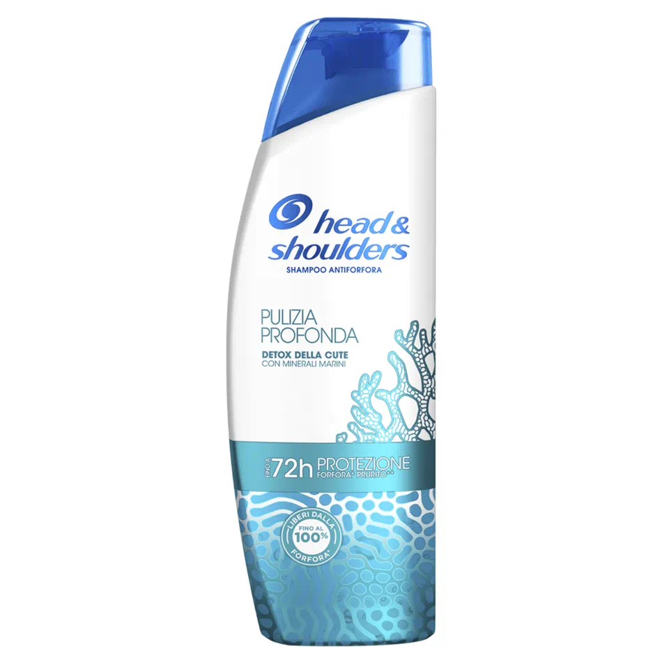 Head & Shoulders Shampoo Antiforfora Detox Pulizia Profonda 225ml | Con Minerali Marini | Azione Detossinante per Cute Grassa | Protezione 72h contro Forfora e Prurito | 40% Plastica Riciclata