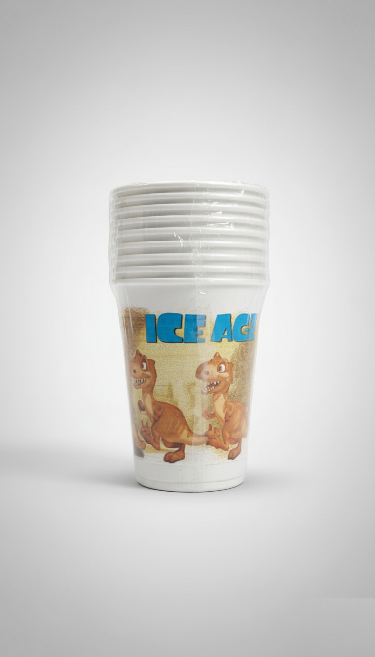 Bicchieri ICE AGE 3 Cartoncino 200ml 10 Pezzi | Tema L'Era Glaciale Festa Bimbi | Kit Tavola Ufficiale