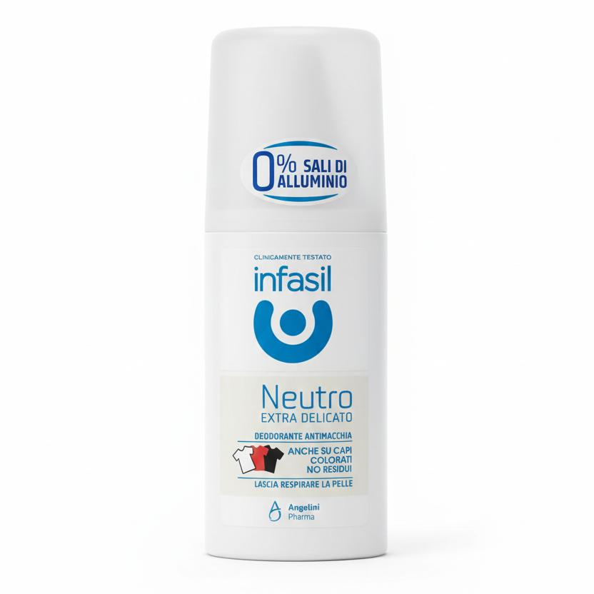Infasil Neutro Extra Delicato Vapo No Gas 70ml | Senza Sali di Alluminio | Protezione Anti-Odore 24H | Formula Anti-Macchia