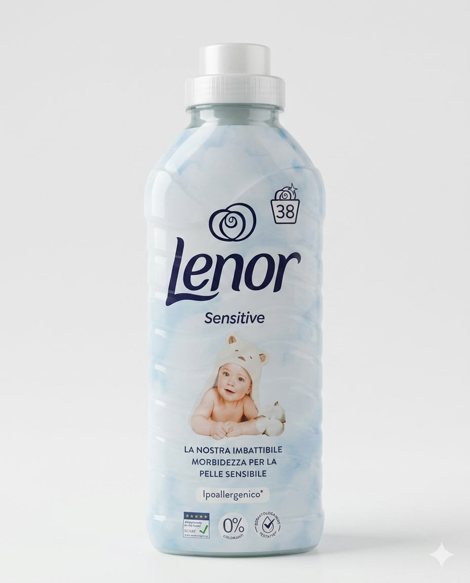 Lenor Sensitive Ammorbidente Concentrato 798 ml è studiato per offrire morbidezza e comfort ai capi nel rispetto delle pelli sensibili.