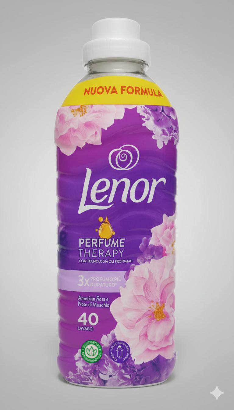 Lenor Therapy Ammorbidente Concentrato Ametista Rosa & Note di Muschio 840 ml | 40 Lavaggi | Aromaterapia per il Bucato | Morbidezza Vegetale | Stiratura Facile