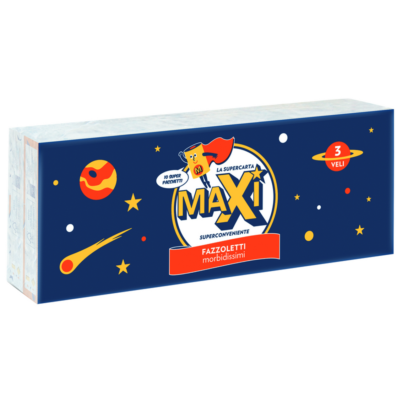 Maxi Fazzoletti 3 Veli 9 Pacchetti x 10 Pezzi | La Supercarta Superconveniente | Morbidissimi e Resistenti | Scorta Famiglia Alta Assorbenza