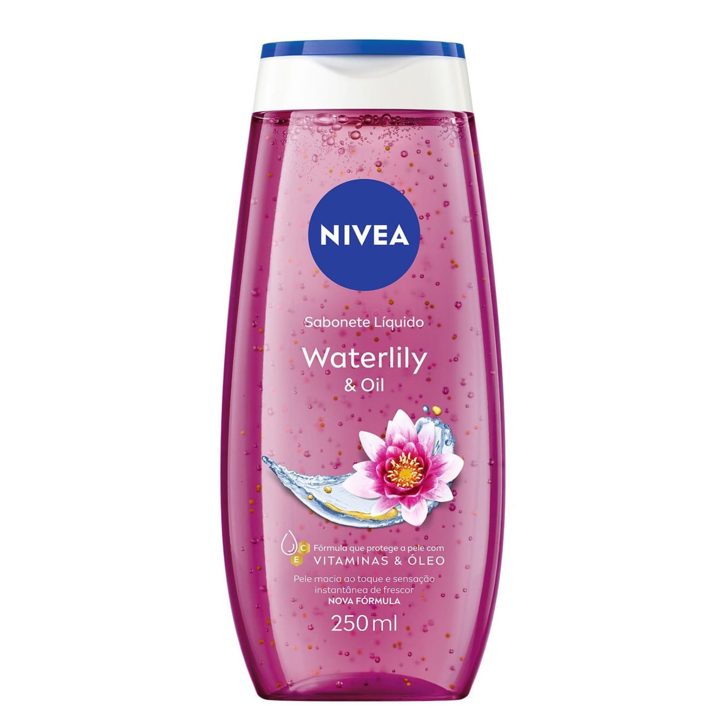 NIVEA Doccia Gel Waterlily & Oil | 250ml | Con Perle d'Olio Preziose e Vitamine C ed E | pH Neutro | Profumo di Ninfea