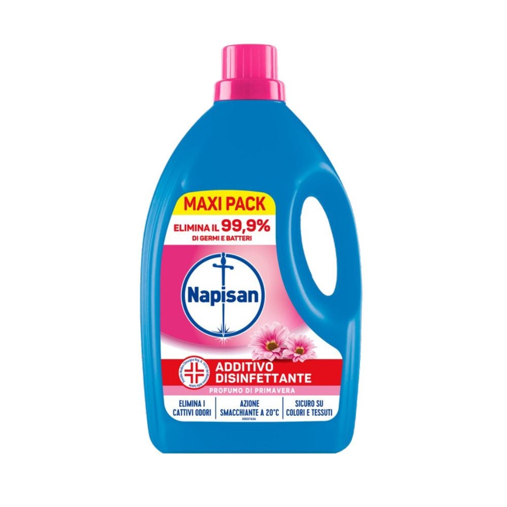 Napisan Additivo Disinfettante Liquido Profumo di Primavera | Maxi 2.2L | Presidio Medico Chirurgico | Elimina 99,9% Batteri a 30°C