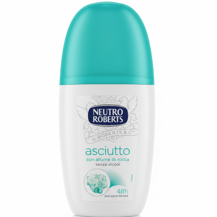 Neutro Roberts Deodorante Natural Dry Vapo 75ml – Extra Asciutto 24H – Con Allume di Rocca Naturale – 0% Alcool & Zero Gas