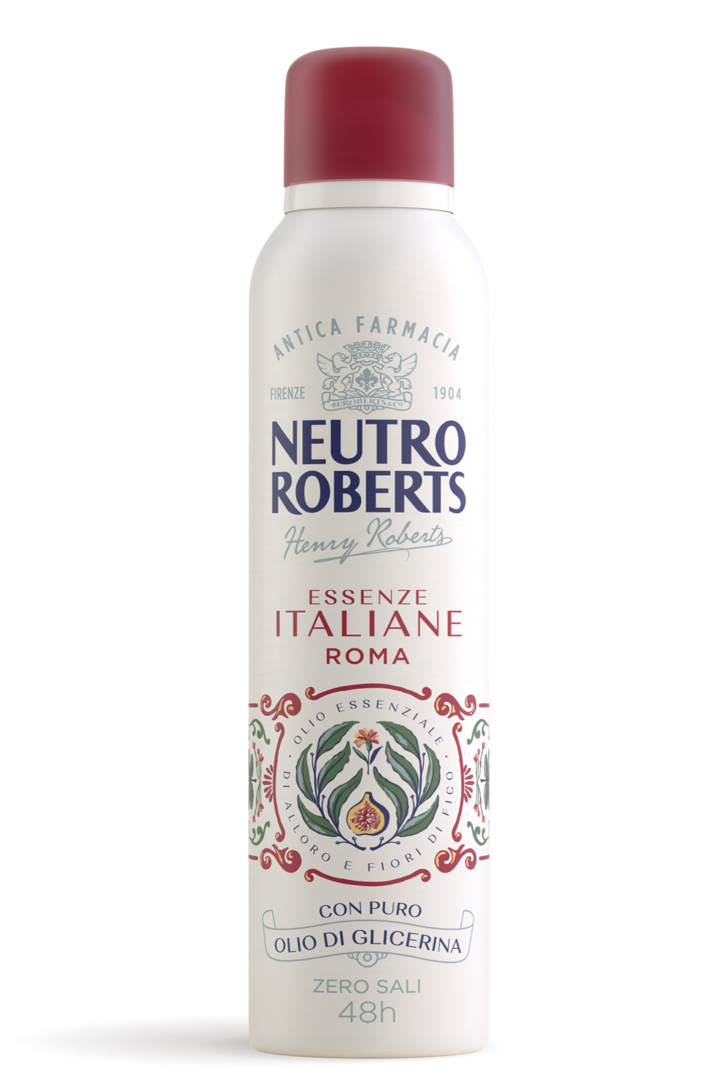 Neutro Roberts Deodorante Spray Essenze Italiane 200ml – 48H Zero Sali & Zero Macchie – Con Puri Oli Essenziali & Glicerina