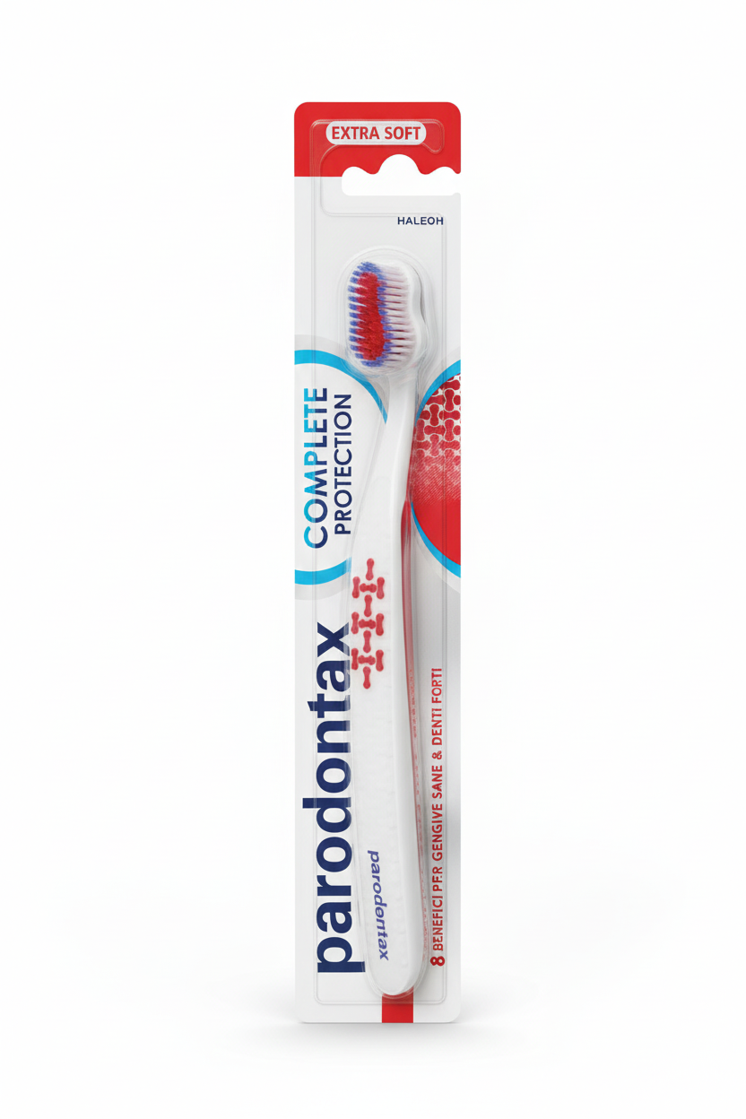 Parodontax Spazzolino Complete Protection Setole Extra Soft | 8 Benefici per Gengive Sane e Denti Forti | Testina Compatta e Manico Ergonomico