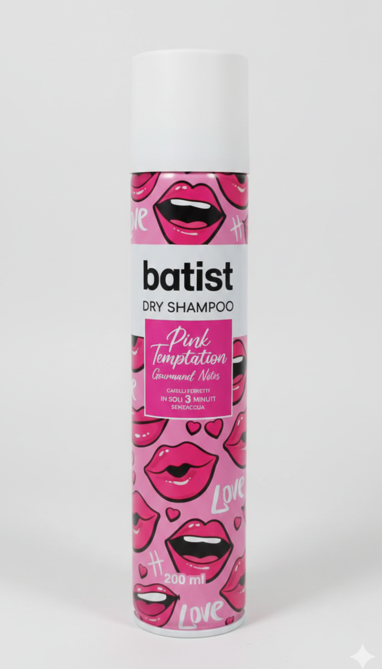 Batist Dry Shampoo Pink Temptation – 200ml – Shampoo a Secco Profumato – Capelli Perfetti in 3 Minuti Senza Acqua