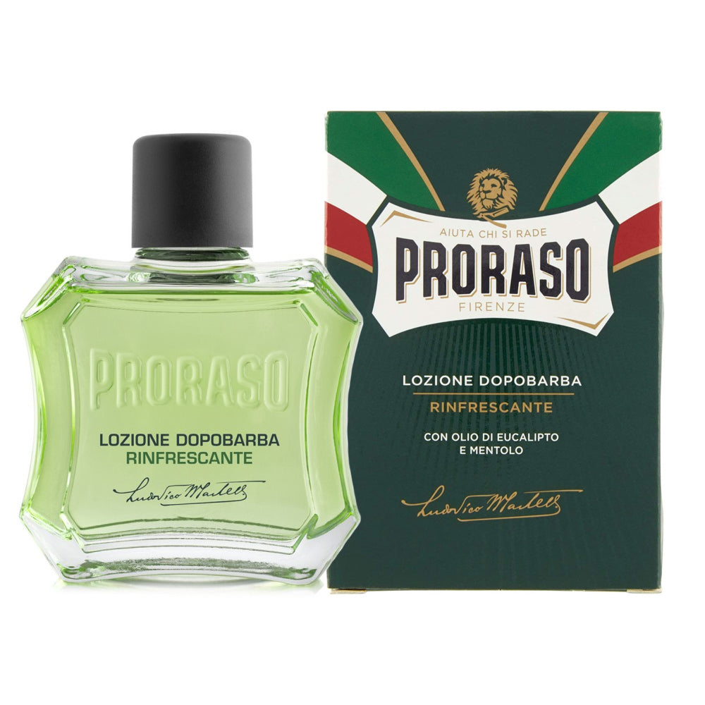 Proraso Lozione Dopobarba Rinfrescante 100ml | Azione 3-in-1 Tonificante e Decongestionante | Con Olio di Eucalipto e Mentolo | Formula Rinnovata