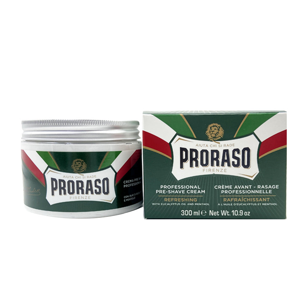 Proraso Crema Pre Barba Rinfrescante 300ml Formato Professionale – Linea Verde con Eucalipto e Mentolo
