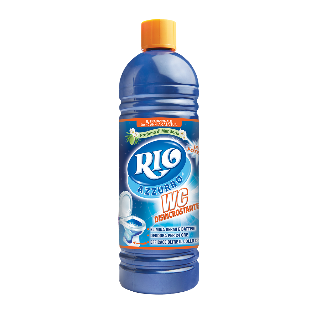 Rio Azzurro WC Disincrostante Classic 750ml | Azione Iperpotente Anti-Calcare | Rimuove Germi e Batteri | Profumo Mandorla Amara | Efficace Oltre il Collo d'Oca