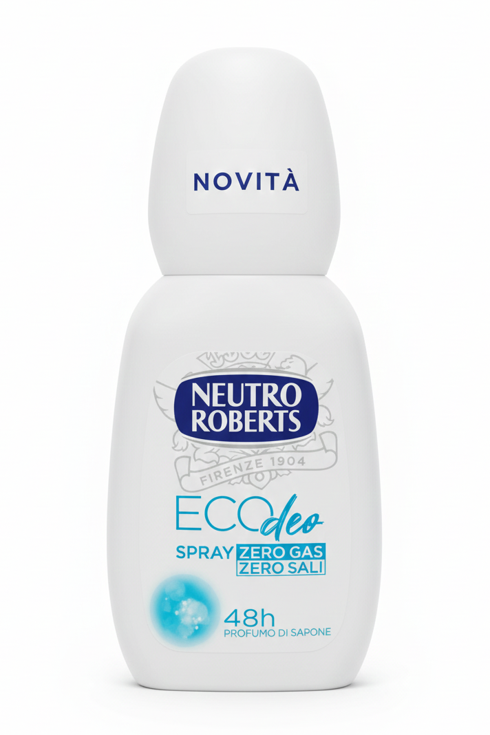 Roberts Eco Deodorante Vapo Delicato 75ml | Protezione 48H | Zero Gas e Zero Sali di Alluminio | Con Puro Olio di Glicerina
