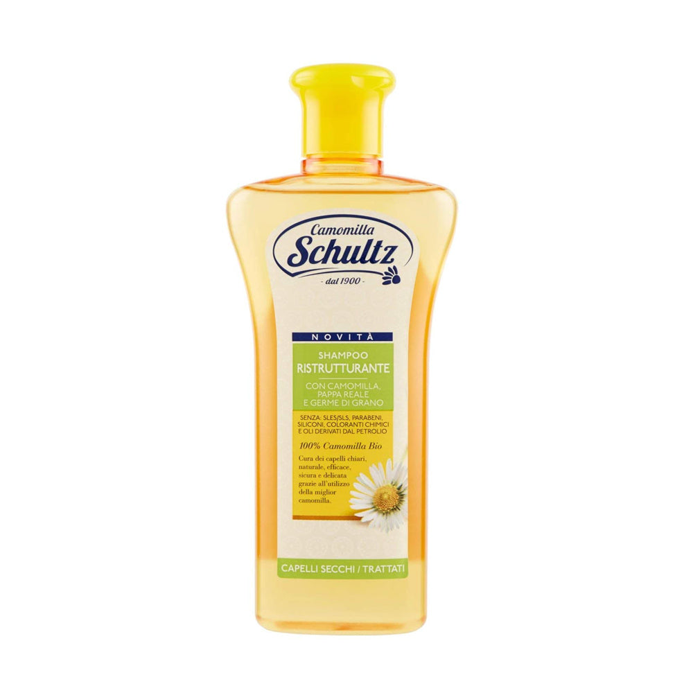 Schultz Shampoo Ristrutturante 250ml | Con Camomilla BIO 100%, Pappa Reale e Germe di Grano | Per Capelli Chiari, Secchi e Danneggiati | Nutre e Rigenera