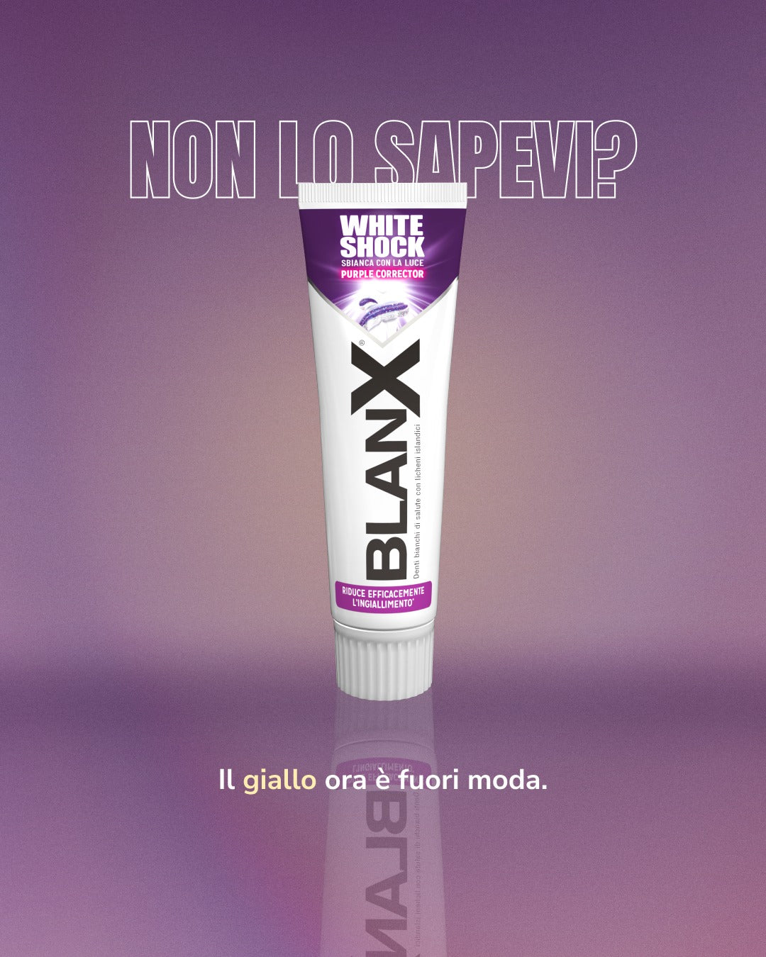 BlanX White Shock Purple Corrector 75ml – Dentifricio Sbiancante Correttore del Colore – Tecnologia ActiluX® – Neutralizza Giallo e Ingiallimento