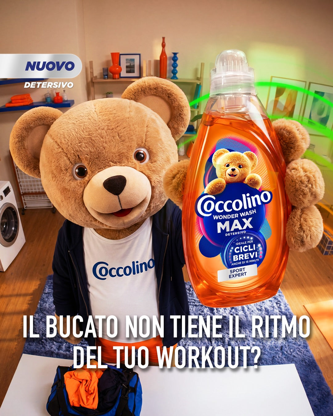 Coccolino Wonder Wash MAX Sport Expert 2,16L 54 Lavaggi Tecnologia PRO-S – Detersivo Lavatrice Capi Sportivi e Sintetici Cicli Brevi 15 Minuti
