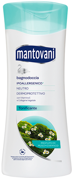 Mantovani Bagnodoccia Ipoallergenico 500ml (400ml + 25% Gratis) | pH Neutro e Dermoprotettivo | Varie Fragranze per Pelli Sensibili