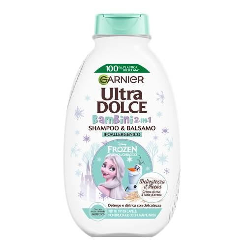 Garnier Ultra Dolce Bambini Shampoo 2in1 Delicatezza d'Avena 400ml – Ipoallergenico, Anti-Nodi, Crema di Riso & Latte d'Avena BIO